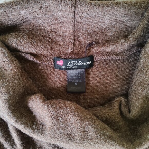 Love Delirious Los Angeles Brown Cowl Neck Sweater Casual Dress - Picture 4 of 6